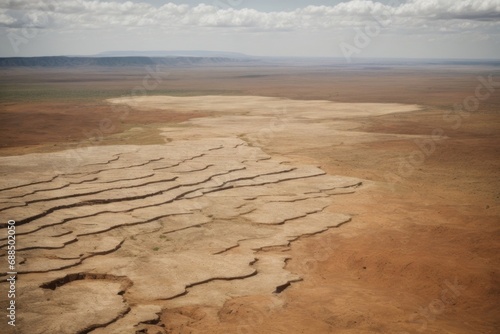 The local nature is the background for the space mine. Arid regions of Africa  plains.