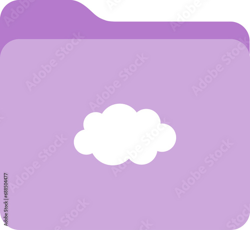 purple color flat design organizer folder icon with cloud, transparent png © pinkbrush