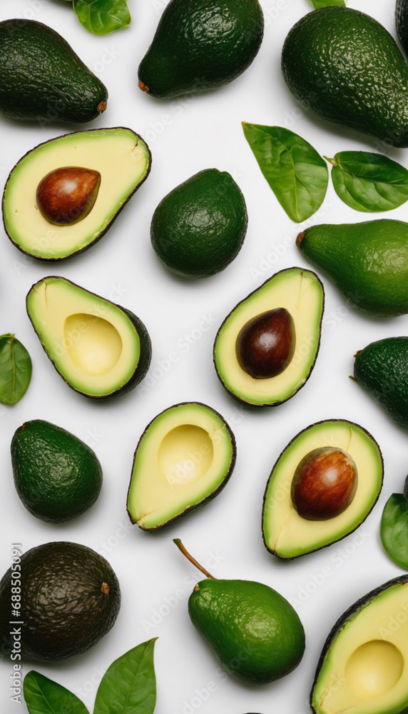 set of avocado isolated set of avocado isolated