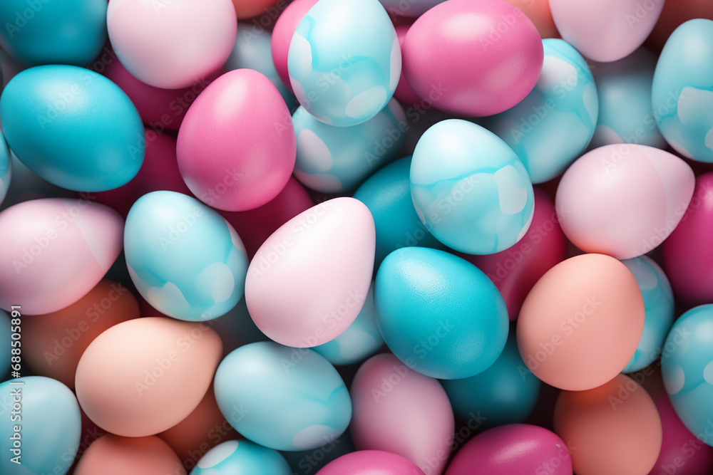 Colorful Easter Eggs Background - Vibrant Holiday Display - Created with Generative AI Tools Colorful Easter Eggs Background - Vibrant Holiday Display - Created with Generative AI Tools