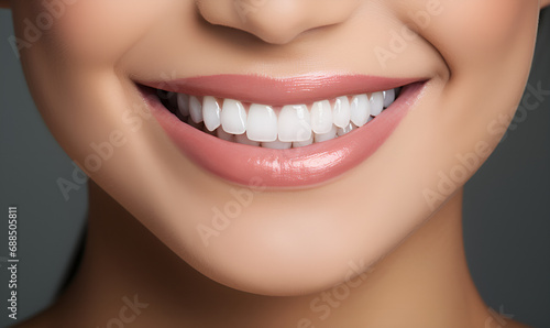 Perfect healthy teeth smile of a young woman at a dentist. Teeth whitening. Dental care  stomatology concept . Dazzling Smile  Young Woman s Perfect Teeth