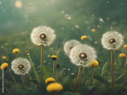 dandelion in the grass generative AI