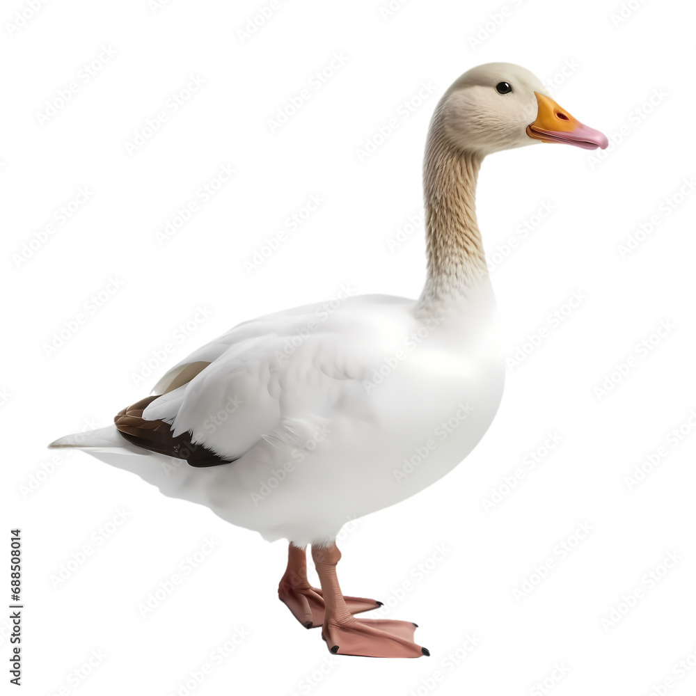 White goose isolated on transparent background White goose isolated on transparent background