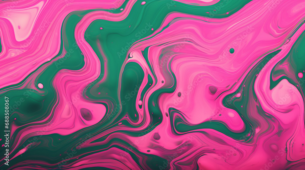 Pink and Green Liquid Paint Background