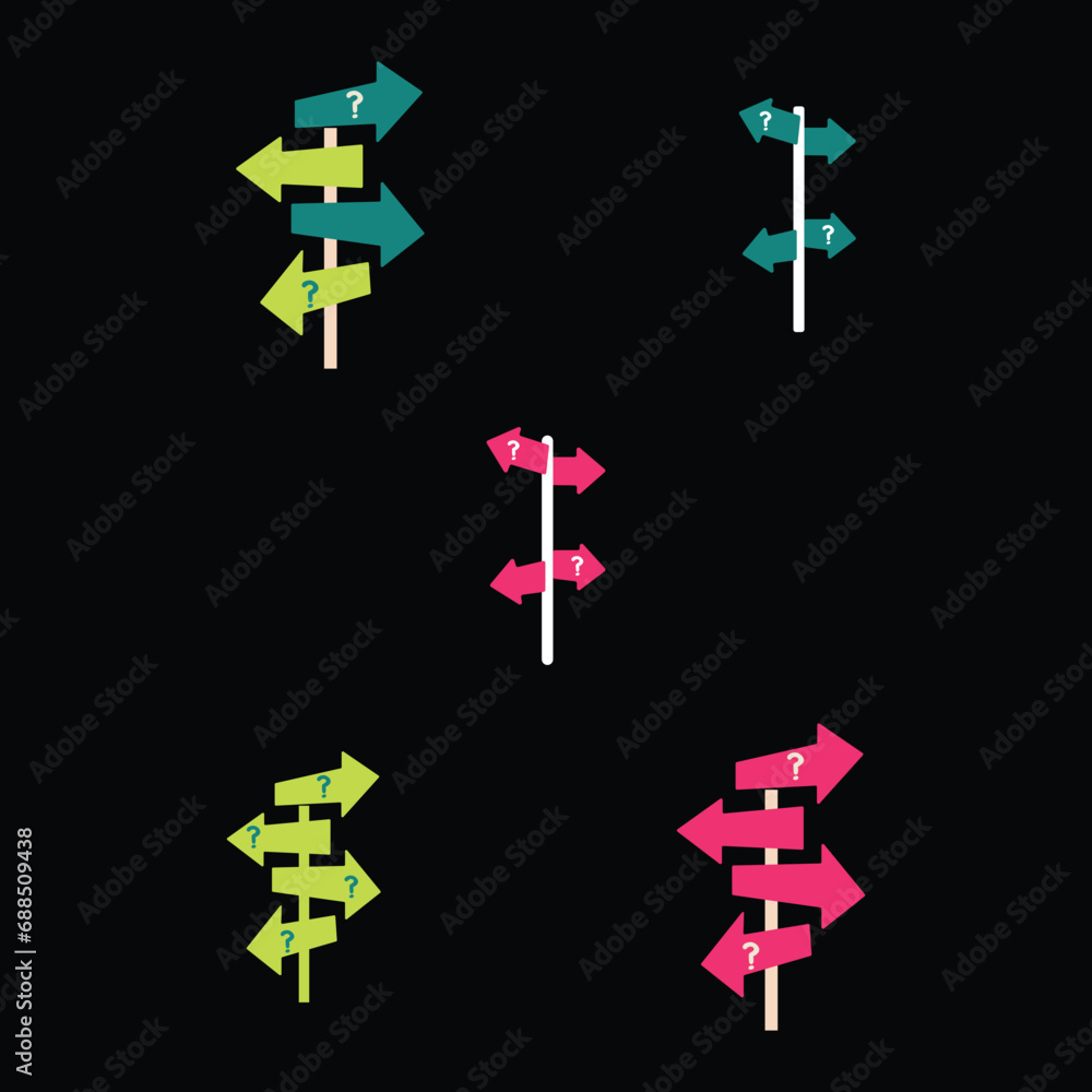 Vector background with signpost arrows to the right and left. Choice of direction. Vector background with signpost arrows to the right and left. Choice of direction.