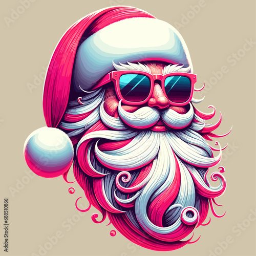 santa with sunglasses