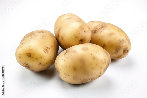 potatoes isolated on white background