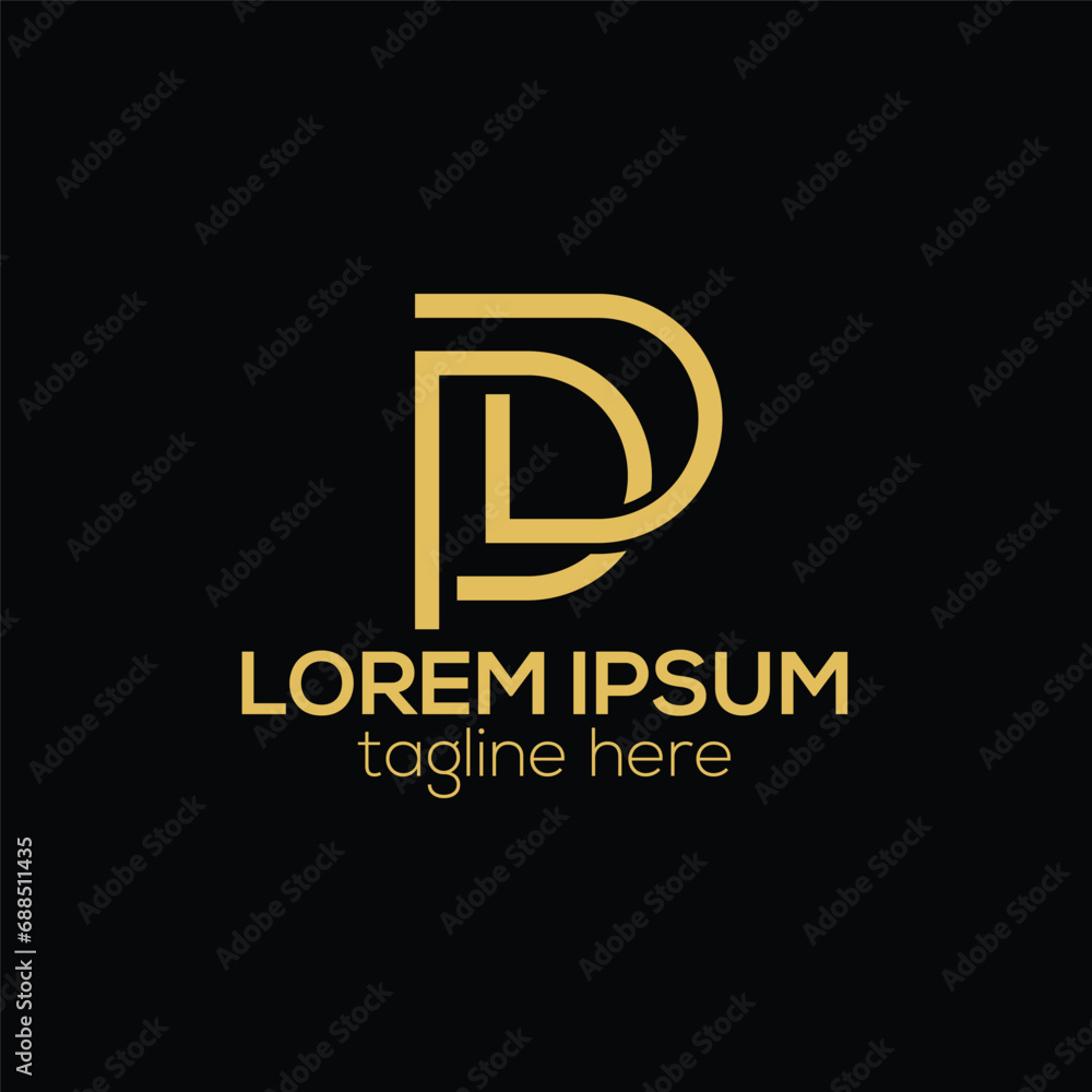 Fototapeta premium Modern initial PD letter logo design concept isolated vector template illustration for business