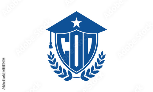 COO three letter iconic academic logo design vector template. monogram, abstract, school, college, university, graduation cap symbol logo, shield, model, institute, educational, coaching canter, tech