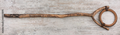 magic staff on wooden background