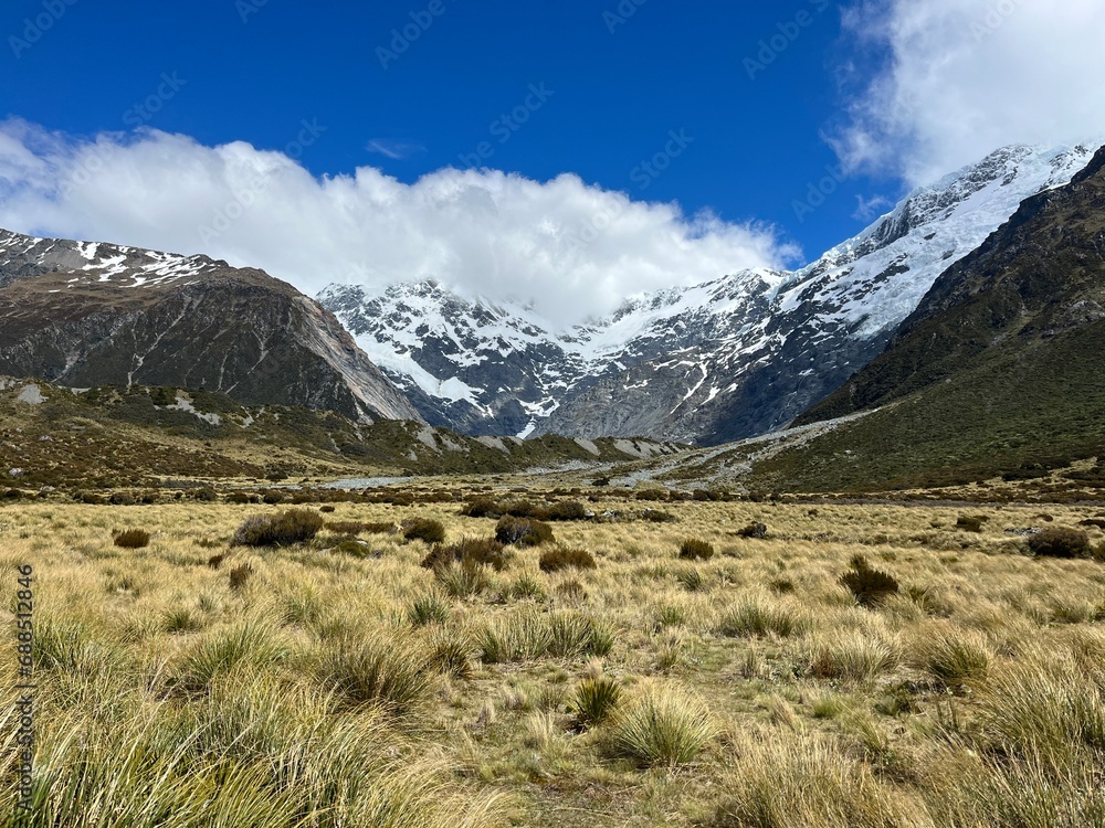 Hooker Valley track (Aoraki / Mount Cook National Park in New Zealand)