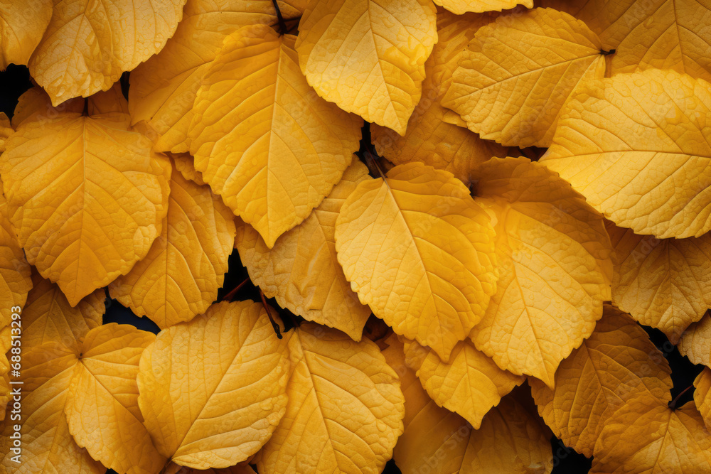 Obraz premium Autumn background from yellow fallen leaves