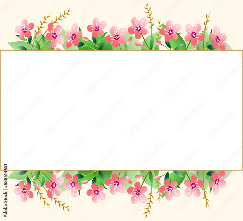 꽃과 잎 템플릿 식물 이미지