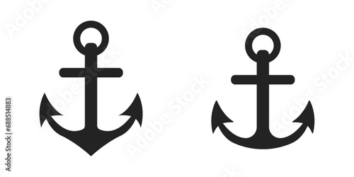 black anchor symbol icon vector design