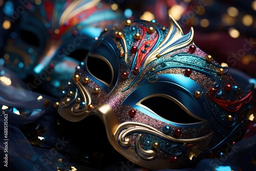 Galactic carnival masks forming cosmic constellations, festive carnival photos © Ingenious Buddy 