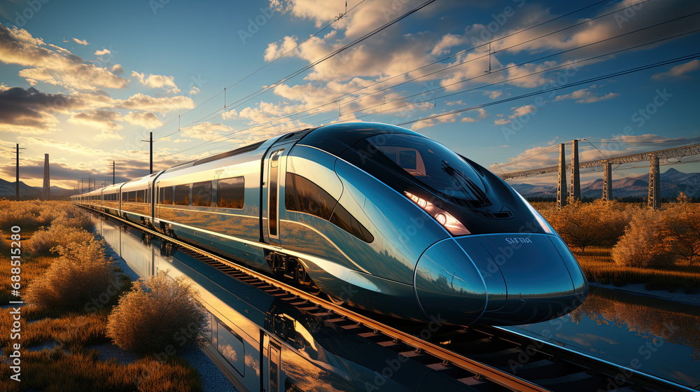 Develop High Speed Bullet Train Travel Through Forest Background Develop High Speed Bullet Train Travel Through Forest Background