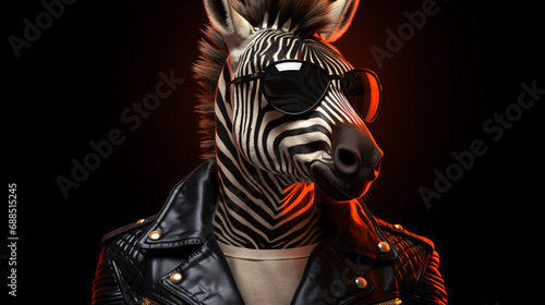 Portrait of a Cool Zebra