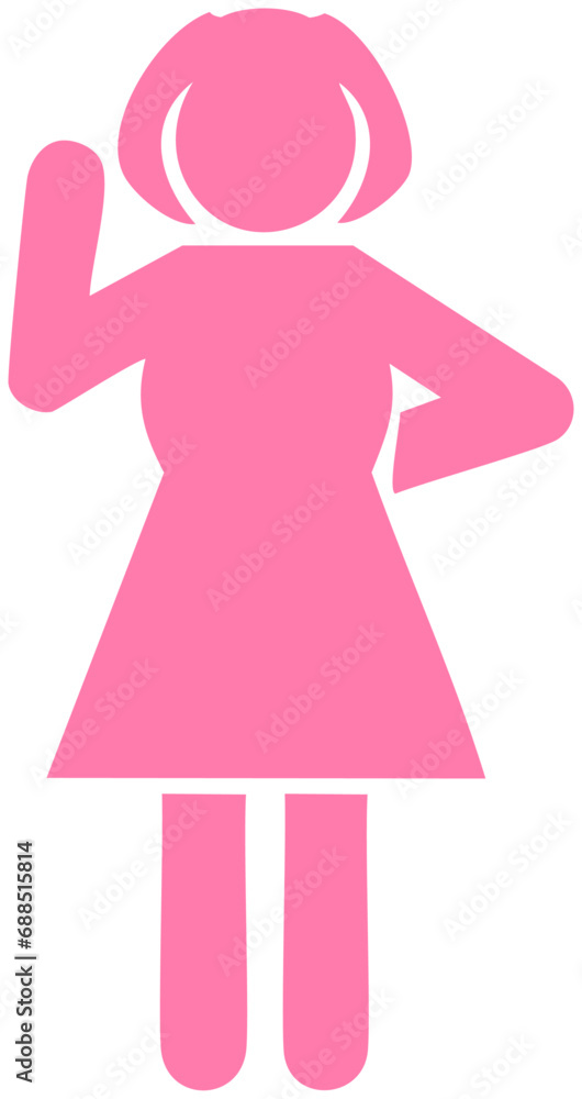 女性のシルエット ピンク 女性のシルエット ピンク