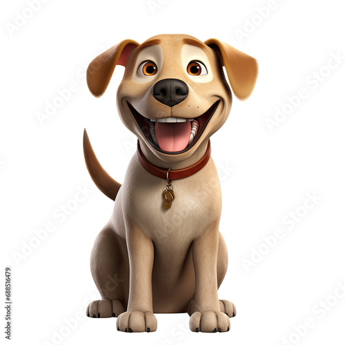 Loyal Labrador Retriever Dog Cartoon AI generative
