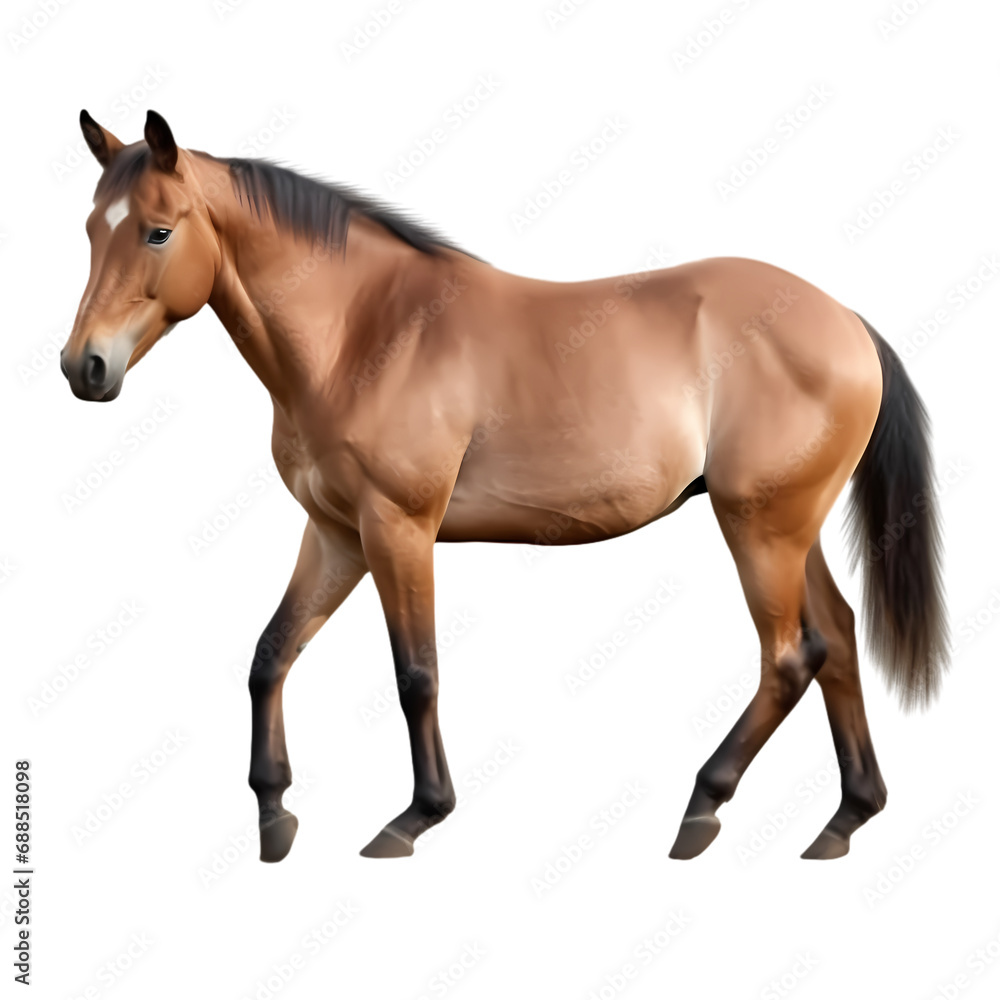 Fototapeta premium Brown horse isolated on transparent background