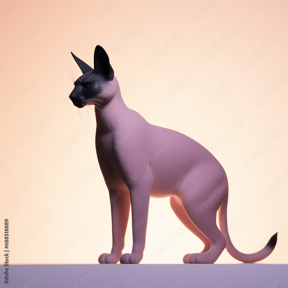 Caracal icon in silhouette, gracefully standing against a serene pastel lavender background, exuding elegance and charm. Ideal for nature-themed designs and advertisements.