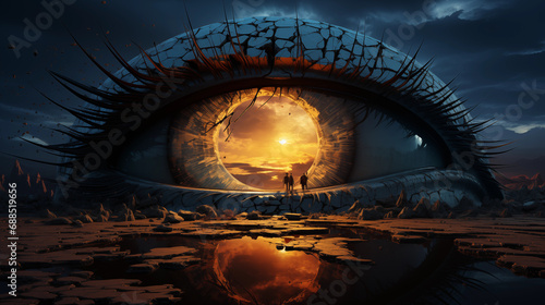 Illustration Futuristic Eye Surrealism