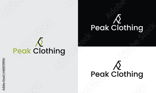 business logo design, Peak Clothing Logo, business logo template, Lettermark logo