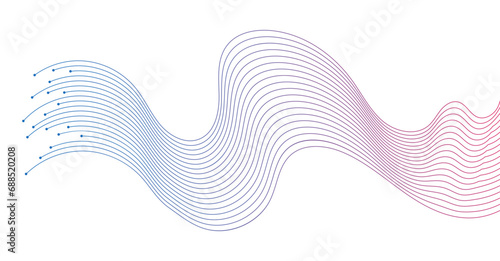 abstract wavy lines background element. Suitable for AI, tech, network, science, digital technology themes, transparent background texture