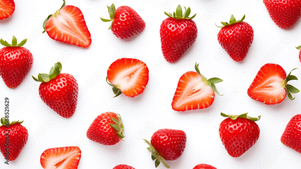 Fresh strawberry slices isolated on white background Fresh strawberry slices isolated on white background