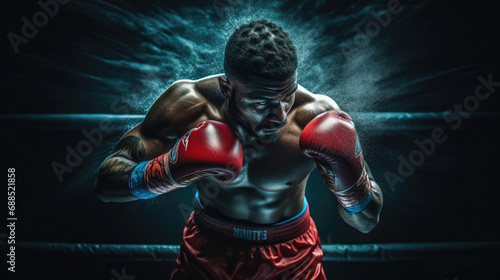 Boxer's dynamic hook punch © javier