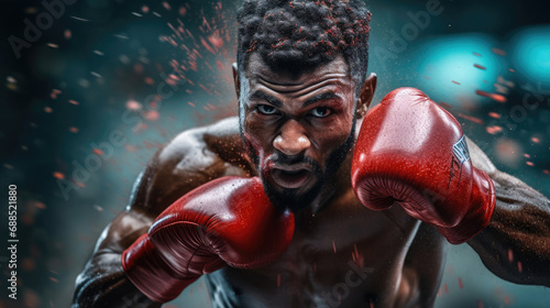 Boxer's dynamic body punch © javier