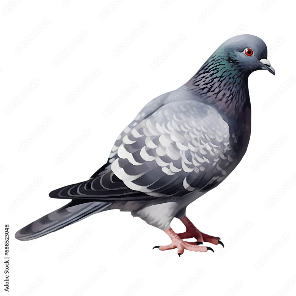 Naklejka premium Gray dove isolated on transparent background
