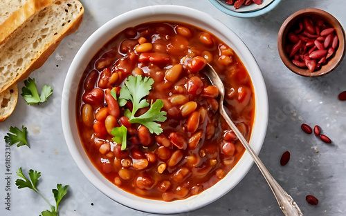 Capture the essence of Boston Baked Beans in a mouthwatering food photography shot Generative AI