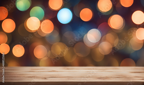 Empty table with enchanting bokeh backdrop