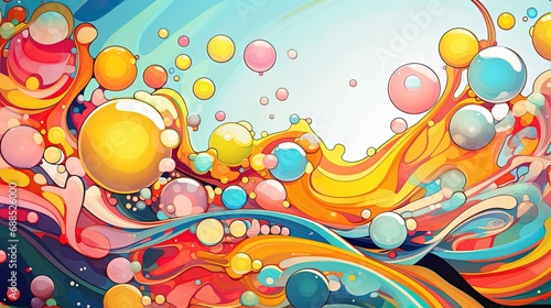 Background with balloons multi colors. Created with Ai