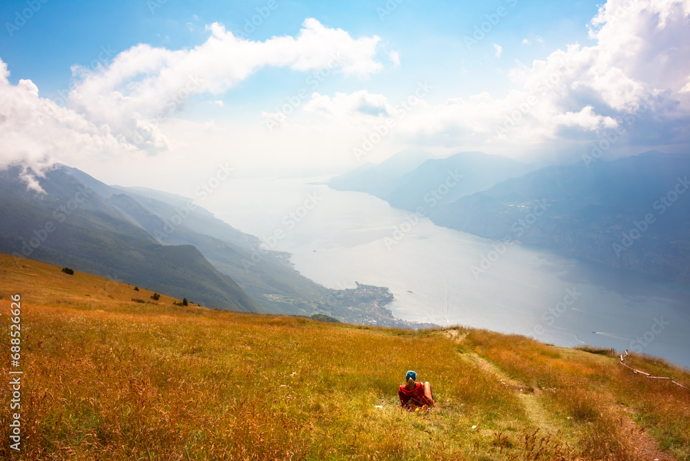 Aereal view from a mountain of lake Garda in Italy Aereal view from a mountain of lake Garda in Italy