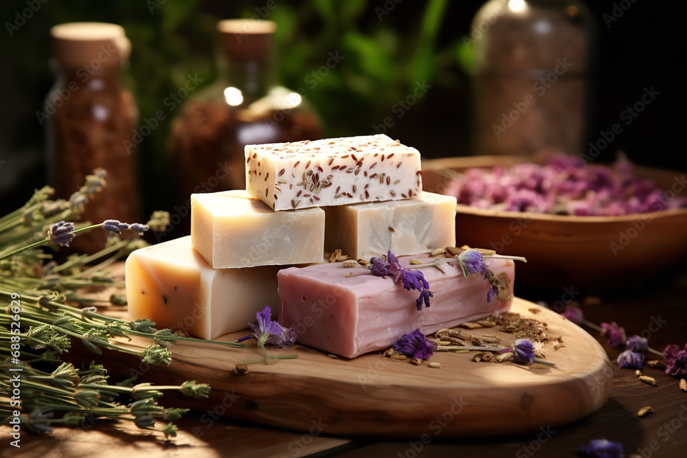  An organic handcrafted soap boutique showcasing natural skincare products, made with eco-friendly ingredients for sustainable beauty.
