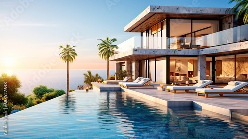 Luxury single-family home with infinity pool facing the ocean