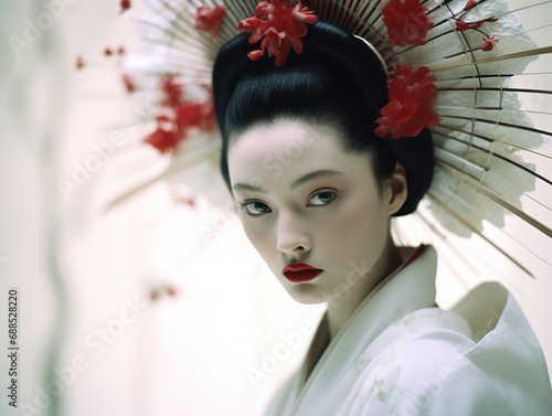 Beautiful geisha in kimono