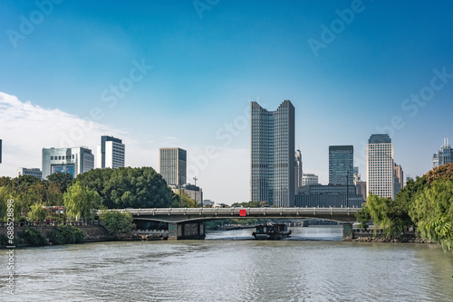 Urban landscape on both sides of the Hangzhou Grand Canal