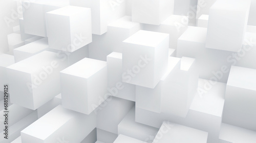 Abstract white 3d box pattern. © franklin
