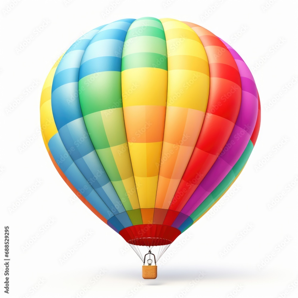 Fototapeta premium A colorful hot air balloon flying in the sky.
