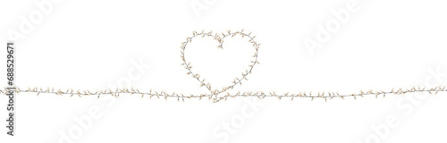 фотографія 3D illustration: heart frame with yellow, glittering bulbs for special events