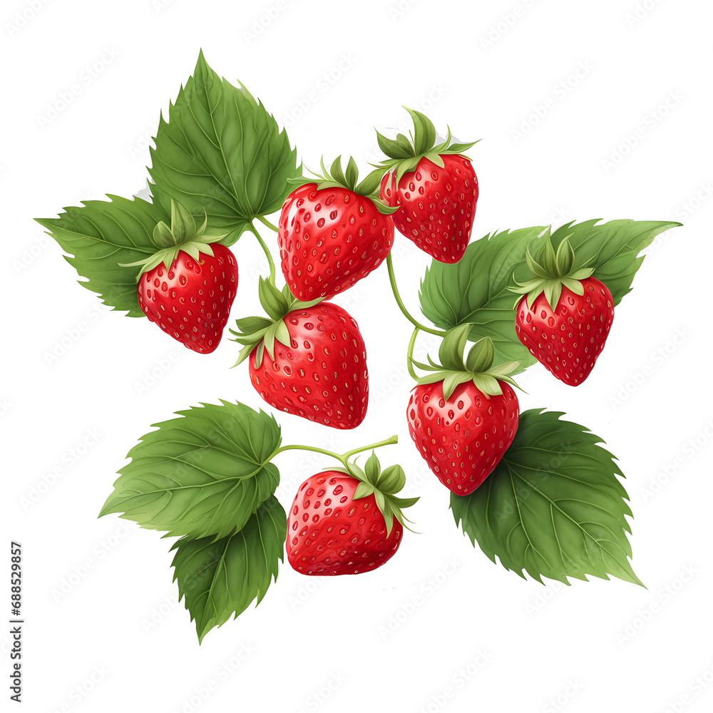 strawberries with leaves strawberries with leaves