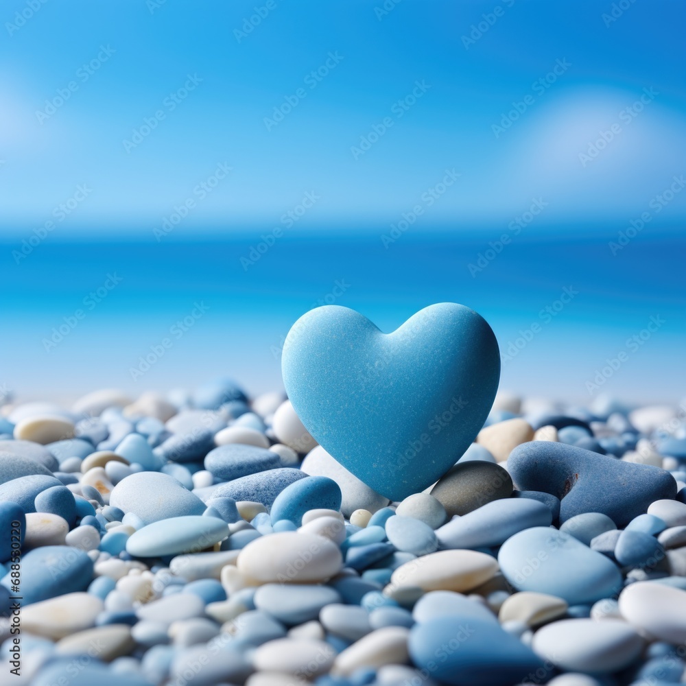Fototapeta premium A heart shaped stone sitting on a beach.