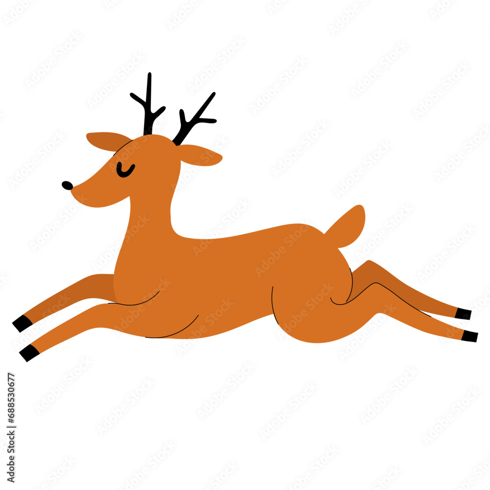 Happy brown reindeer