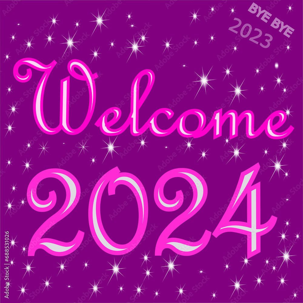 Welcome 2024 Bye Bye 2023 - illustration Welcome 2024 Bye Bye 2023 - illustration