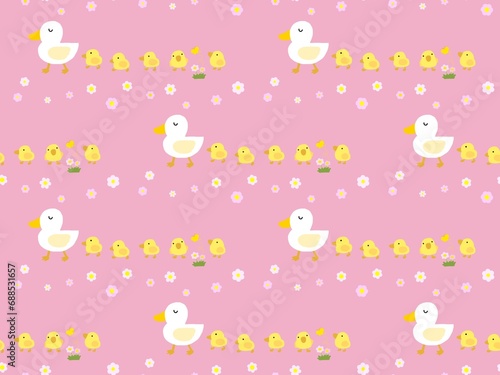 seamless pattern with birdsパターン　C-2