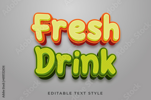 Fresh drink 3d text effect