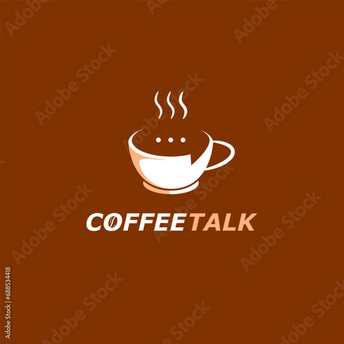 coffee cup logo. coffee talk